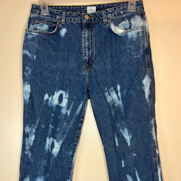 Calvin Klein Tie Dye Bleached Slim Boot Cut Jeans Size 12 - Picture 3 of 6